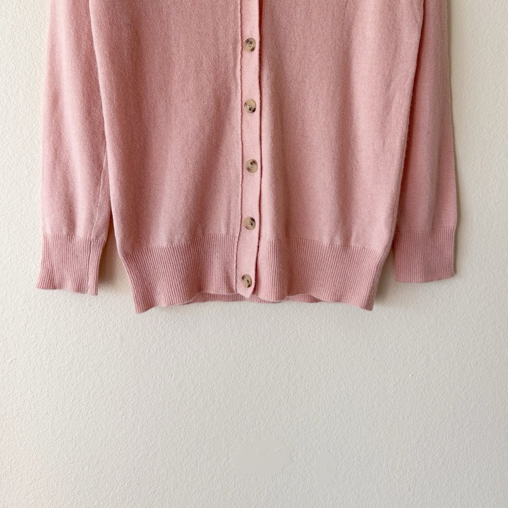 J Crew With Cashmere Wool Blend Pink Button Down Cardigan - Picture 4 of 10